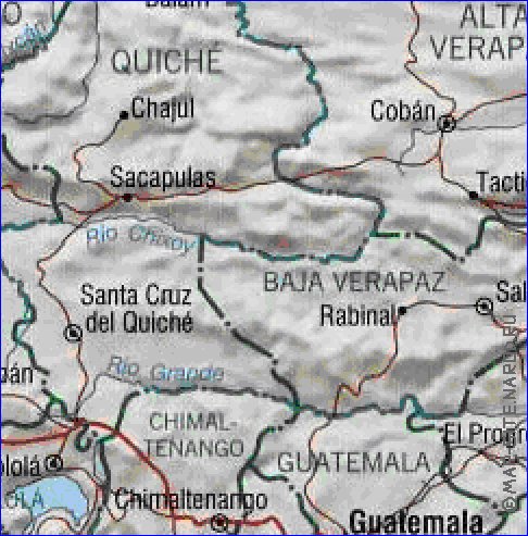 Administrativa mapa de Guatemala