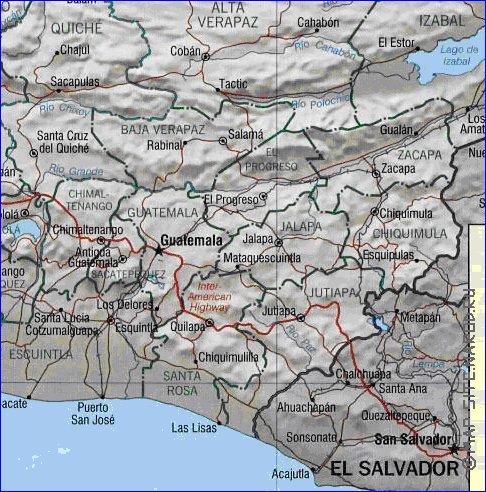 Administrativa mapa de Guatemala