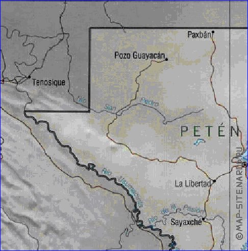 Administrativa mapa de Guatemala