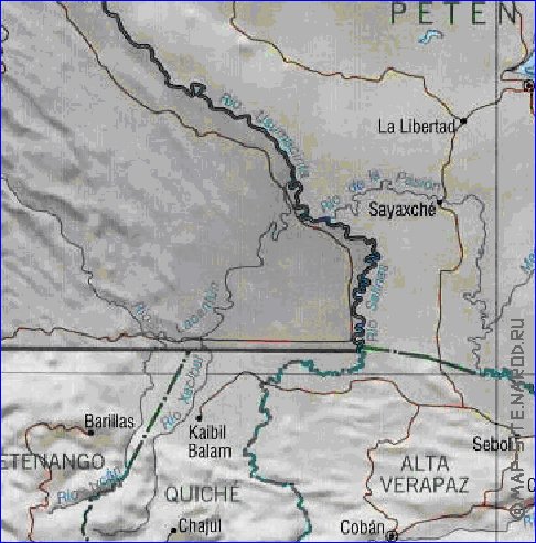 Administrativa mapa de Guatemala