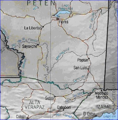 Administrativa mapa de Guatemala