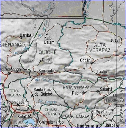 Administratives carte de Guatemala