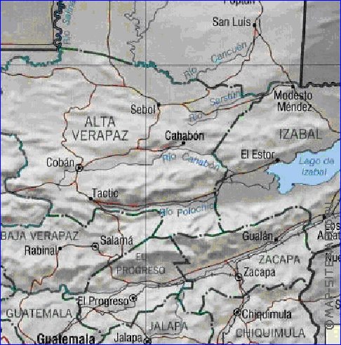 Administrativa mapa de Guatemala