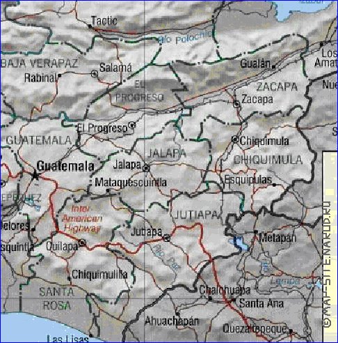 Administrativa mapa de Guatemala