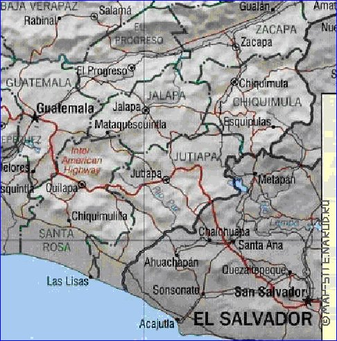 Administrativa mapa de Guatemala