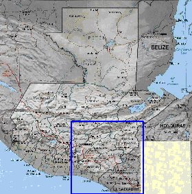 Administrativa mapa de Guatemala