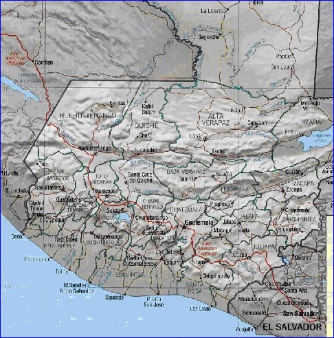 Administrativa mapa de Guatemala