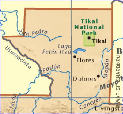 mapa de Guatemala em ingles