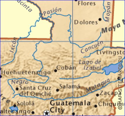 mapa de Guatemala em ingles