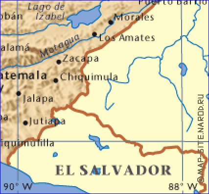 mapa de Guatemala em ingles