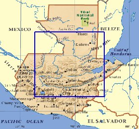 mapa de Guatemala em ingles
