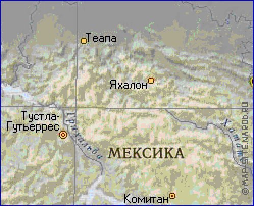 Fisica mapa de Guatemala