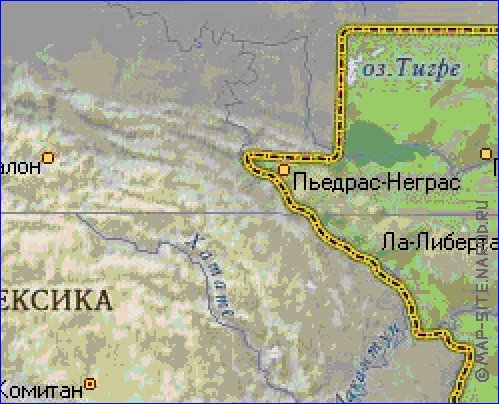 Fisica mapa de Guatemala