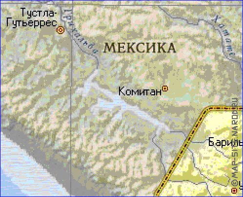 Fisica mapa de Guatemala