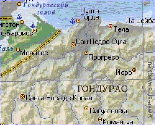 Fisica mapa de Guatemala