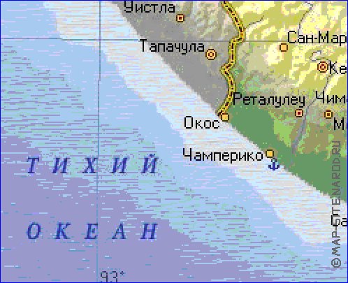 Fisica mapa de Guatemala