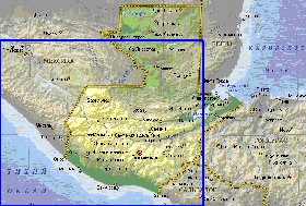 Fisica mapa de Guatemala