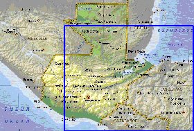 Fisica mapa de Guatemala