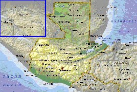 Fisica mapa de Guatemala