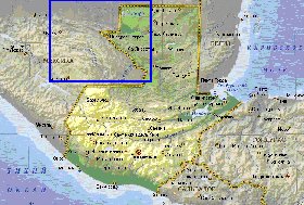 Fisica mapa de Guatemala