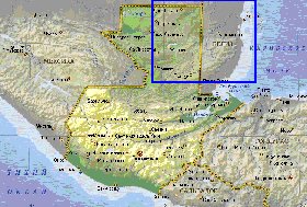 Fisica mapa de Guatemala