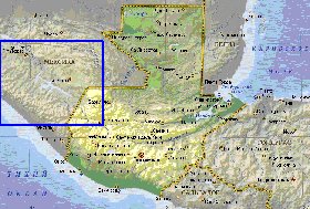 Fisica mapa de Guatemala