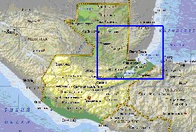 Fisica mapa de Guatemala