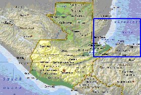 Fisica mapa de Guatemala