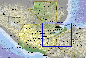 Fisica mapa de Guatemala