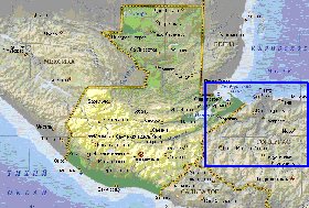 Fisica mapa de Guatemala