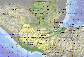 Fisica mapa de Guatemala