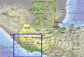 Fisica mapa de Guatemala