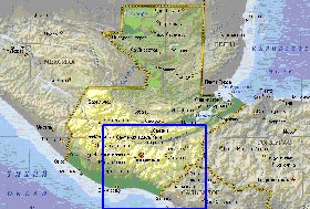 Fisica mapa de Guatemala