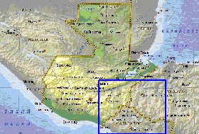 Fisica mapa de Guatemala