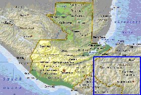 Fisica mapa de Guatemala