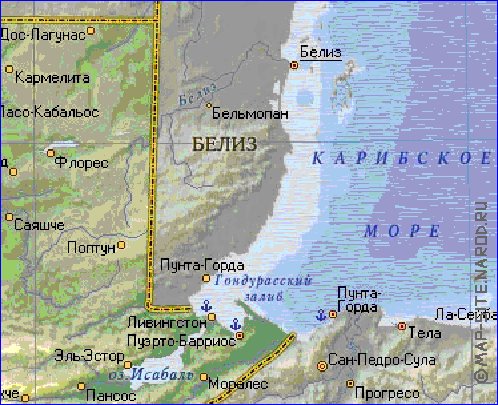 Fisica mapa de Guatemala