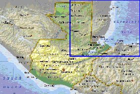 Fisica mapa de Guatemala