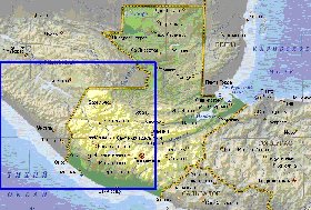 Fisica mapa de Guatemala