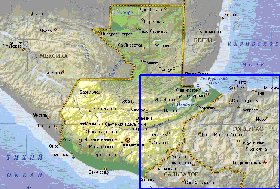 Fisica mapa de Guatemala