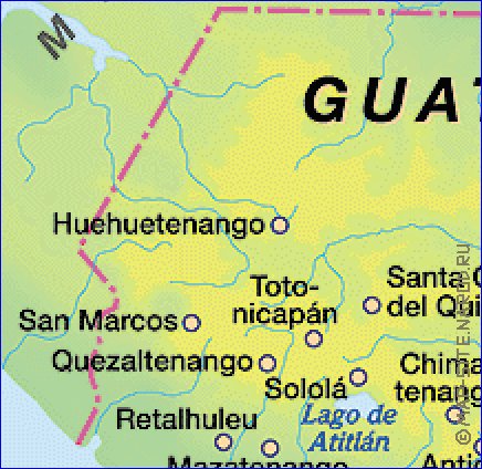 carte de Guatemala en allemand