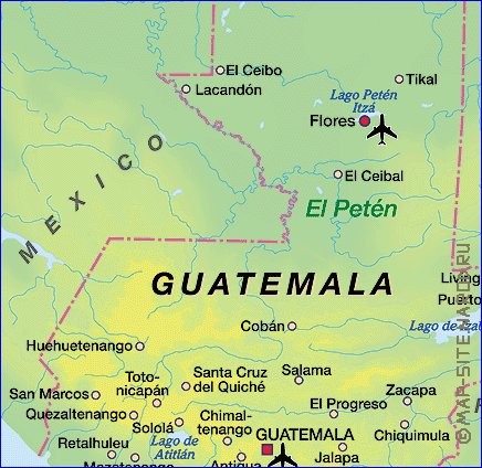 carte de Guatemala en allemand