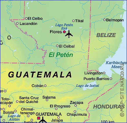 carte de Guatemala en allemand