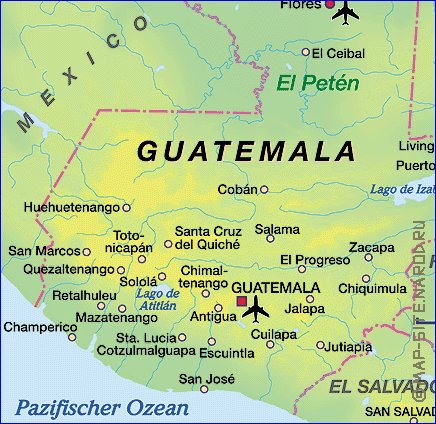 carte de Guatemala en allemand