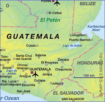 carte de Guatemala en allemand