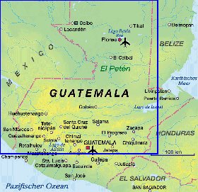 carte de Guatemala en allemand