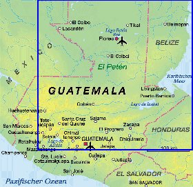 carte de Guatemala en allemand