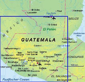 carte de Guatemala en allemand