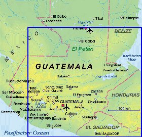 carte de Guatemala en allemand