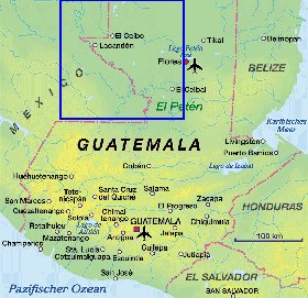 carte de Guatemala en allemand