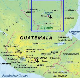 carte de Guatemala en allemand